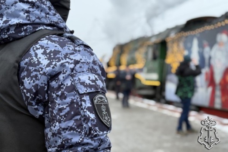 Росгвардейцы обеспечили безопасность прибывшего в Ярославль поезда Деда Мороза